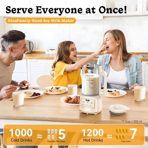 Máquina temporizador para hacer leche de nueces 10 en 1 50 oz almendra soja avena sin lácteos - Imagen 27 de 32