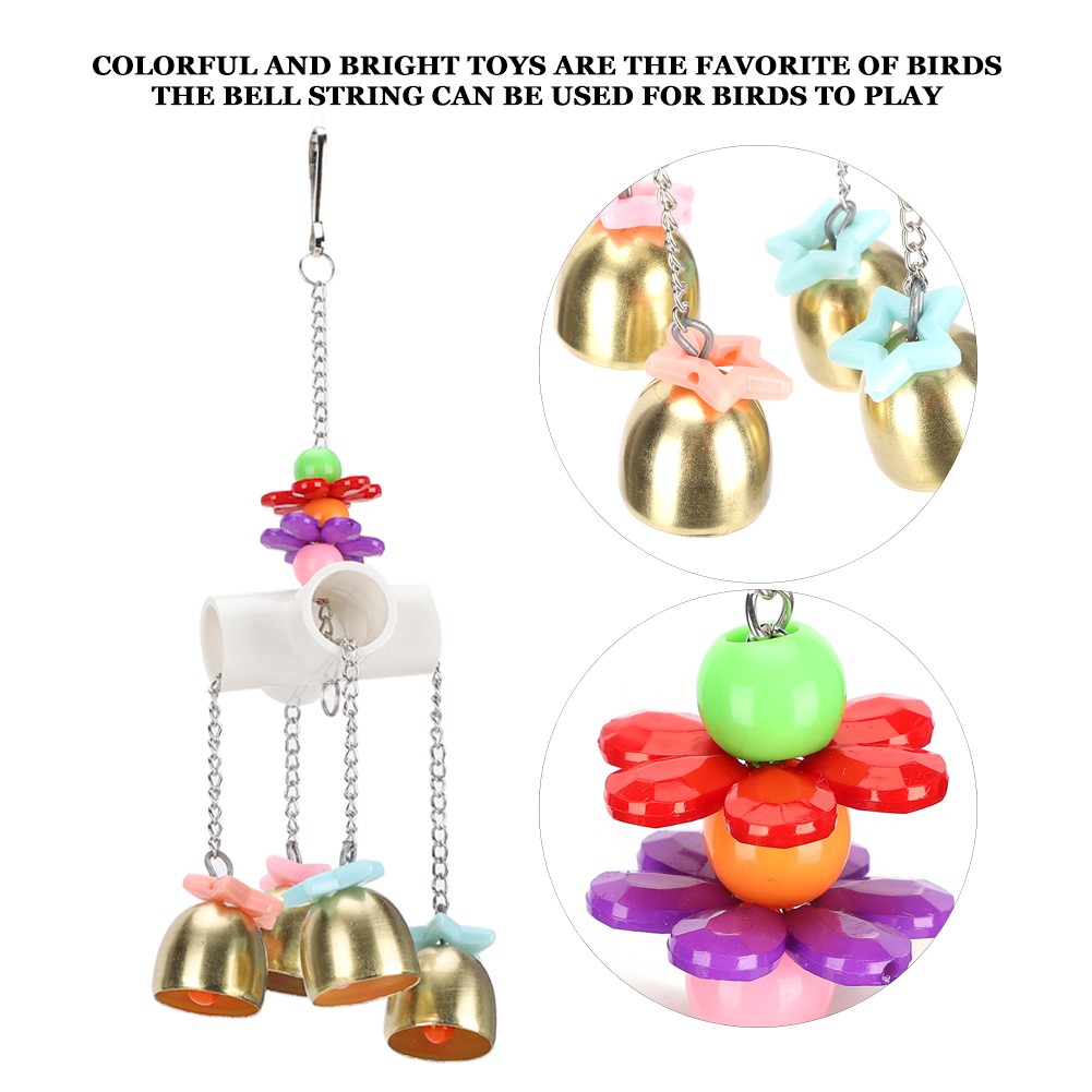 Bird Toys Parrot Toys Parrot Swing Chewing Hanging Bell Cage Bird Toy Set
