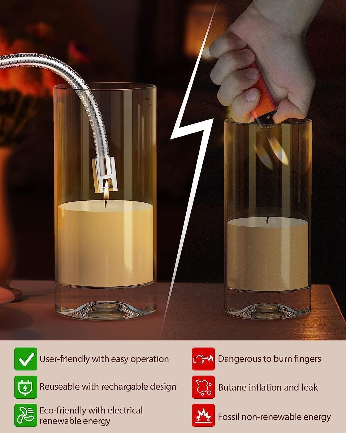 RONXS Lighter Electric Lighter Rechargeable Arc Type C Candle Lighters