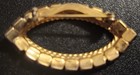 Vintage 1950s-1960s Oval Gold Tone Brooch Red Blue White Rhinestone — photo 2
