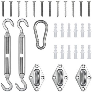 Sun Shade Sail Triangle Hardware Kit 8" Anti-Rust Stainless Steel Accessory