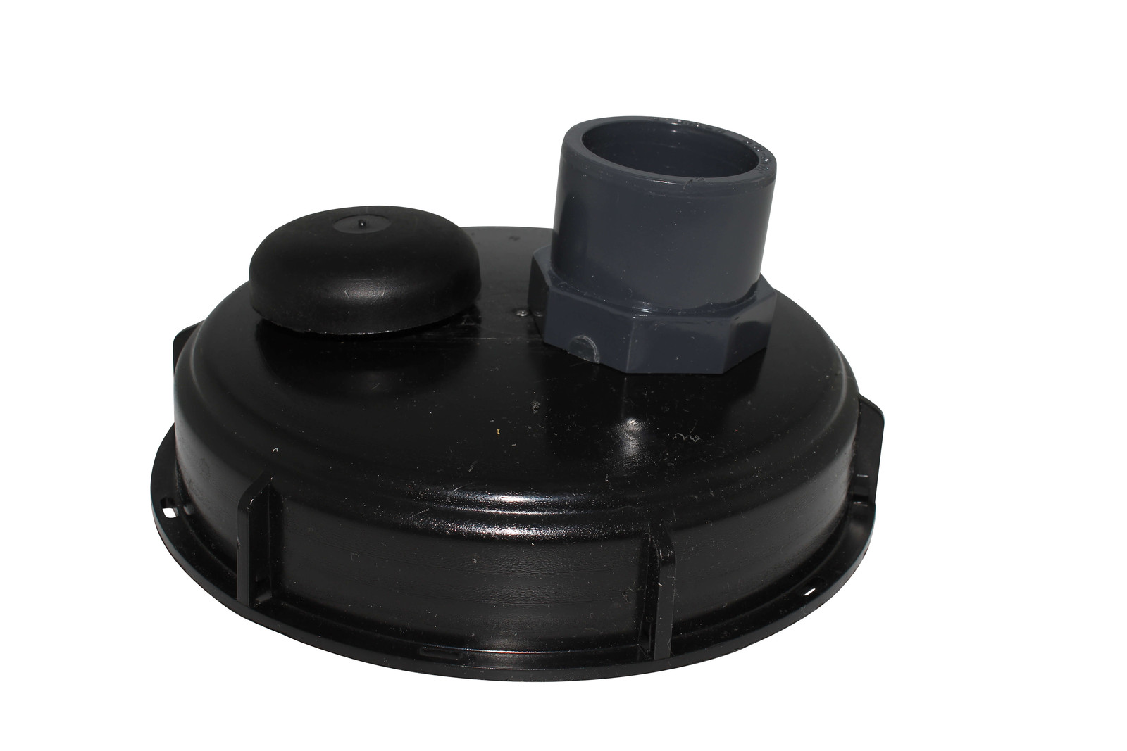 Couvercle PVC 150 mm avec prise droite 40/50 et évent pour l'évacuation