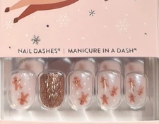 Red Aspen Press On Short Square Christmas Gingerbread Santa's Squad: Donner 🤎