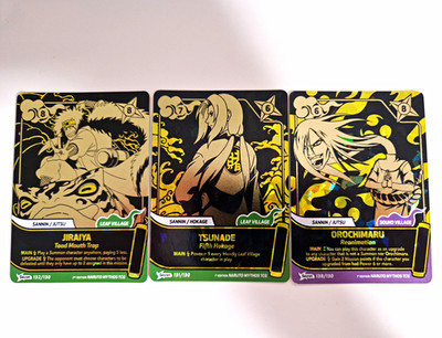 Naruto Mythos Trading Card Game 3 Karten Lot Jiraiya Tsunade Orochimaru