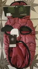 Silver Paw Maroon Hoodie Puffer Dog Jacket W/ SilverShield -Size Medium - NWT