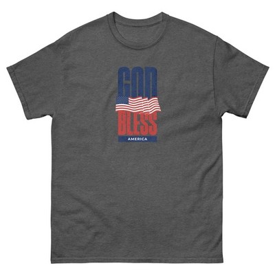 4th of July T-Shirt USA Patriotic American Flag  God Bless America Graphic Tee