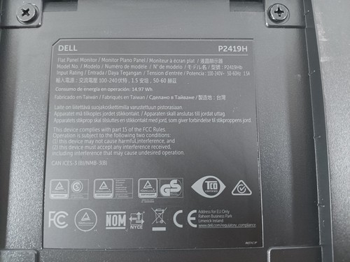 Dell P2419H 24" Monitor 1920x1080 HDMI VGA & DP Port (Tested, no cords or stand) - 第 6/6 張圖片