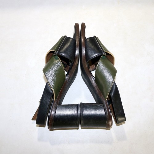 Sandalias de tacón Marni con tira trasera en baba (verde oliva/negro) Talla: 36 - Imagen 6 de 13