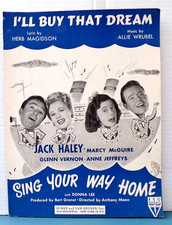 I'LL BUY THAT DREAM music by  ALLIE WRUBEL  VINTAGE SHEET MUSIC &copy;1945