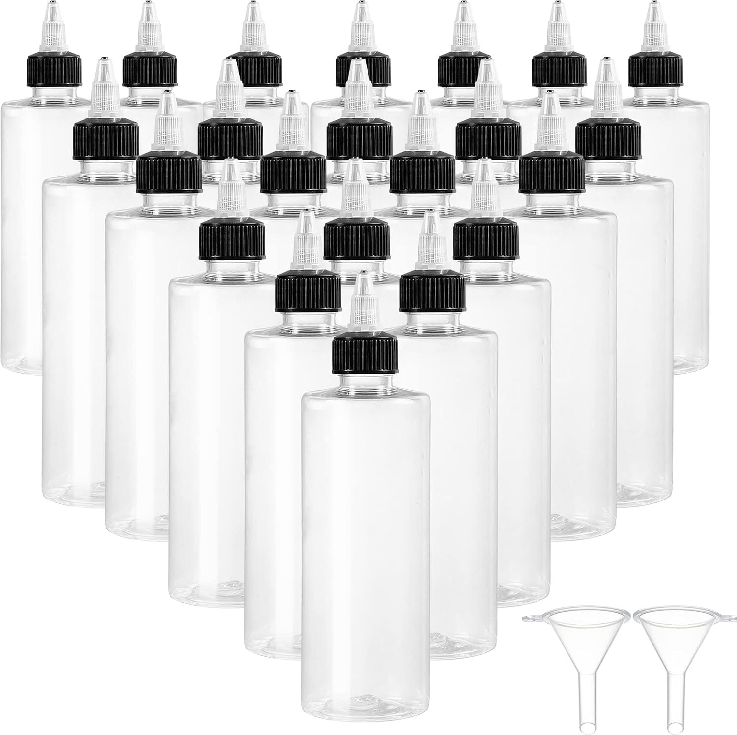 22Pack 8oz Plastic Squeezing Bottles, Clear Oil Dispenser Dr