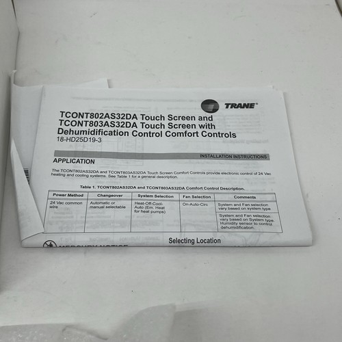 TRANE TCONT802AS32DAA TH8320U1040 Programmable Thermostat Touchscreen NEW - Picture 5 of 8