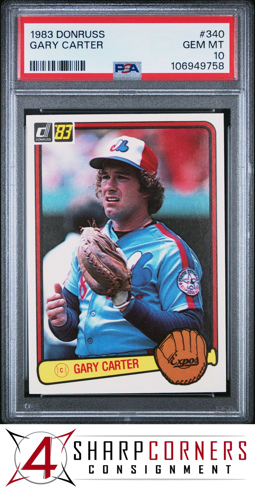 1983 DONRUSS #340 GARY CARTER EXPOS HOF PSA 10