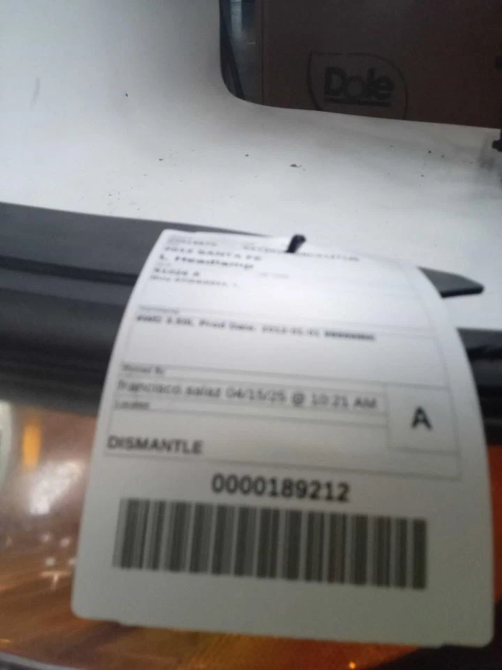 Driver Left Headlight Thru 07/24/2011 Fits 10-12 SANTA FE 433260 - Image 3 of 3