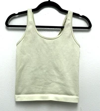 A new day Ribbed Knit Tank Top Crop Yellow Stretch size Small