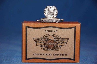 HARLEY PEWTER MINI TRAIN 2003 #1 RACE BOX CAR #96892-04V #1195 W/ BOX & PACKING