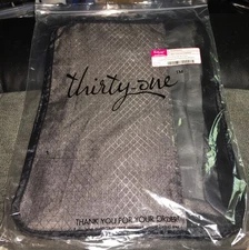 Thirty One  .. Medium Pack & Zip Cube in Charcoal Crosshatch  NIP