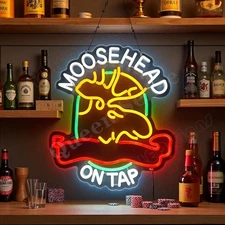 Moosehead Beer Imported On Tap LED Neon Sign With Dimmer USB Powered Light