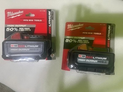 2 Pack 18V 48-11-1880 8.0 AH Batteries M18 High output Battery/ Charger
