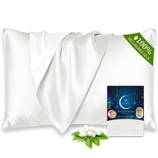 100 Mulberry Silk Pillowcase 22 Momme - Ultra Premium 6A Grade Silk Pillow C...