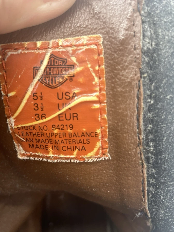 Botas negras de motociclista Harley Davidson con doble hebilla cremallera lateral para mujer talla 5,5 cuero Foto 4 de 4