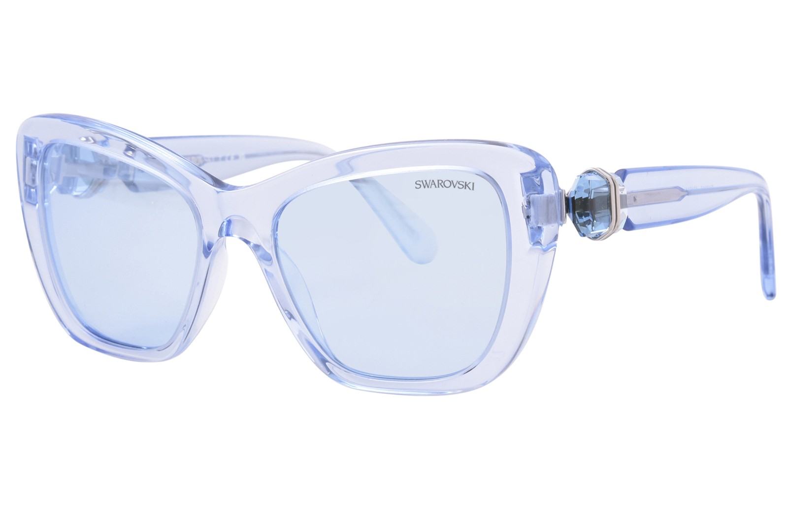 Солнцезащитные очки Swarovski SK6018 10491N Женские прозрачные светло-голубыеГолубая линза 52 мм 43890₽