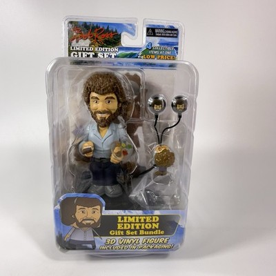 NECA Bob Ross Limited Edition Gift Set Bundle 3D Vinyl Bobblehead Painter Sealed