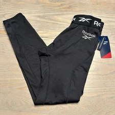 NEW Reebok Power Compression Tights Pants Mens Small Black REM216CP04009 $45