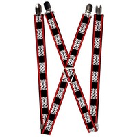 `Suspenders - 1.0`` - Double Swag Black/White/Red Stripe` (Us Import) ACC NEU
