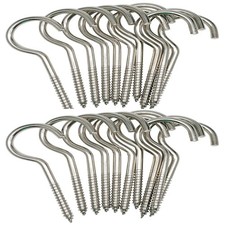 Large Screw Hooks Ceiling Hook Cup Hook Hanger Metal Fastener Silver 20 PCS