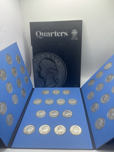 Washington Quarters Whitman Folder 9044, 43 coins 1964 quarters no mint mark
