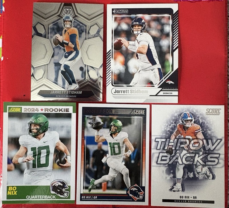2024-25 Panini Bo Nix/Jarrett Stidham Denver Broncos Lot Of 5 N/M Condition!