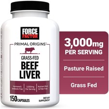 Primal Origins Beef Liver Grass Fed Beef Organ Supplement Pasture-Raised Hormone