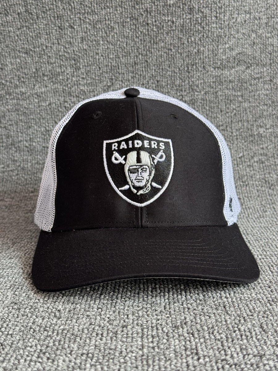 '47 Brand Raiders Trucker Snapback Black White One Size NFL Hat