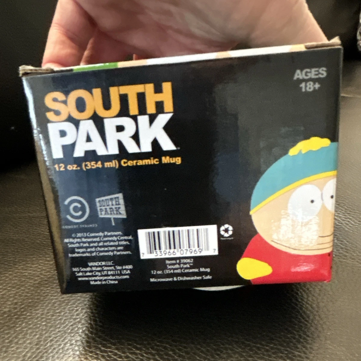 South Park Keramik Kaffeetasse 12oz 354ml schwarz/gelb Cartman Kenny Henkel