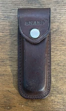 Vintage Sharp Brown Leather Folding knife Sheath 6" Long Japan 300