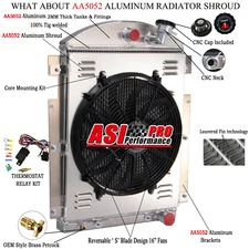 4 Row Radiator+Shroud Fan For 1937-1938 Chevrolet Truck V8 Conversion 3.5L L6