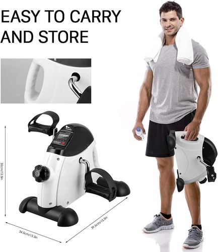 Under Desk Bike Pedal Exerciser Portable Mini Cycle with LCD Display for Arms... - Picture 7 of 9