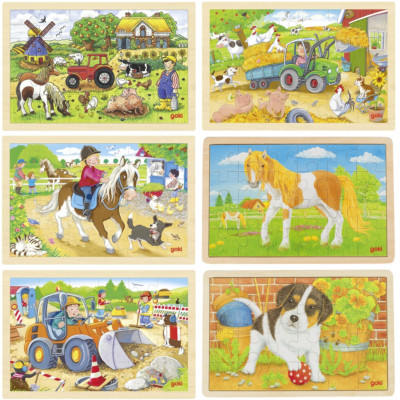 Goki Einlegepuzzle – Traktor Holz-Puzzle Für Kleinkinder (erstes Puzzle-Spiel)