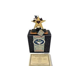 Vintage WILLIRAYE STUDIO WW2242 SNOWMAN WITH STAR With Box Hugging a star