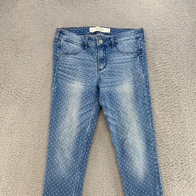Abercrombie Jeans Womens 6 Mid Rise Skinny Polka Dot Spotted