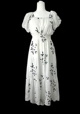 NWT Kindred Antropology Women's White Embroidery Long Dress Size-2X