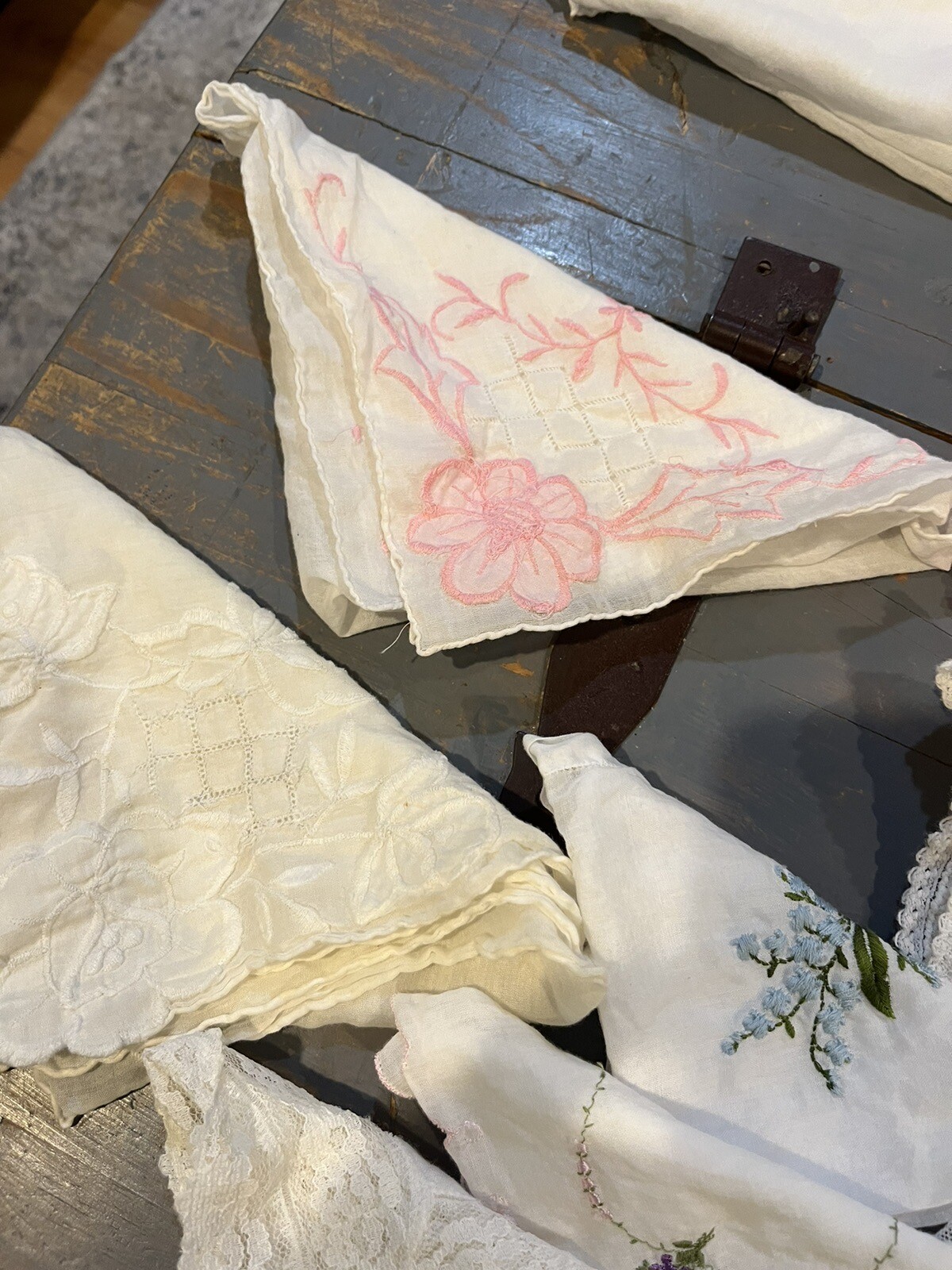 Vintage Lot Of 14 Ladies Hankies FLORAL /Lace Preowned eBay