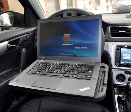 Steering Wheel Tray (2in1) Car Steering Wheel Desk Food Tray Table Laptop - Picture 4 of 9