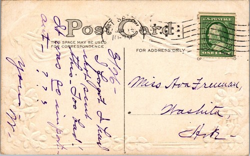 Vintage Oster Postkarte Jugendstil lila & silber ~ Jesus ist religiös auferstanden - Bild 2 von 3
