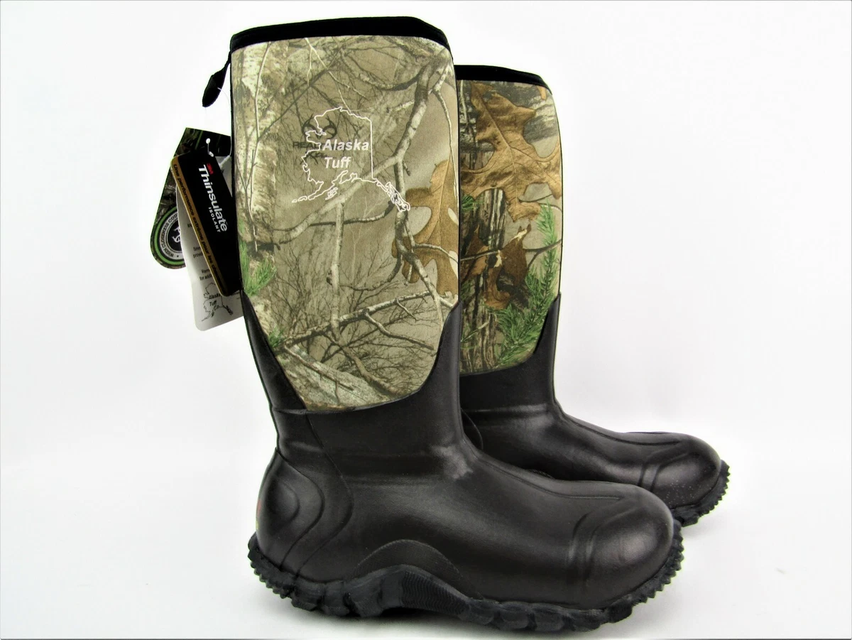 Alaska Tuff men s 8 Rain Snow Mud Hunting Boots Waterproof Insulated Camo