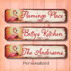 Personalized Flamingo Sign custom your name metal wall art street custom tin