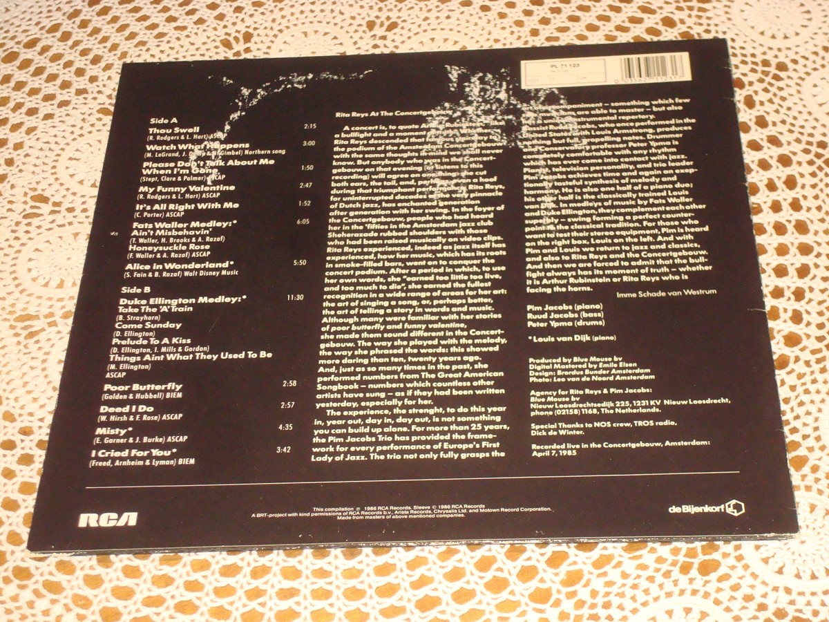 RITA REYS & TRIO PIM JACOBS Live at the Concertgebouw ORIG RCA LP