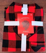 Wondershop Women's Holiday Buffalo red Check Plaid Flannel  Pajama Set - size XS