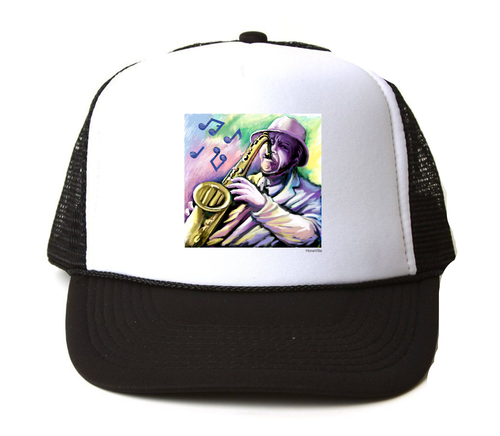 Trucker Hat Cap Foam Mesh Music Jazz 