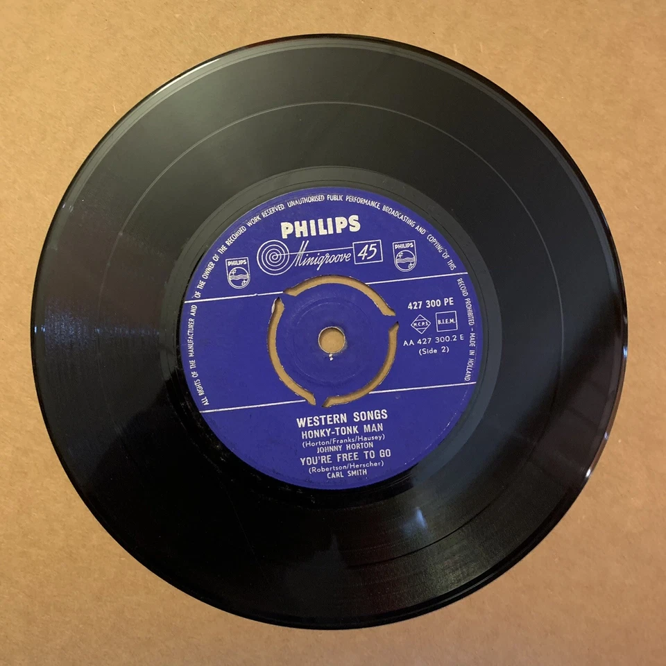 Johnny Horton / Carl Smith - Western Songs - EP - 45RPM VG+ Netherlands Pressing Foto 2 de 2